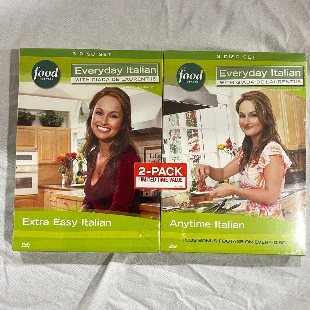 New Sealed Lot of 2 Sets 6 DVD Food Network Giada De Laurentiis Everyday Italian
